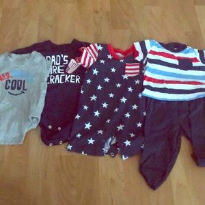 Four baby Fourth of July outfits- $10 for all